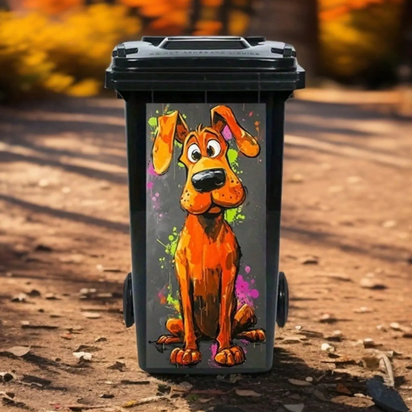 🦒🐯Kreativer Aufkleber für den Mülleimer mit farbenfrohem Comic-Motiv✨