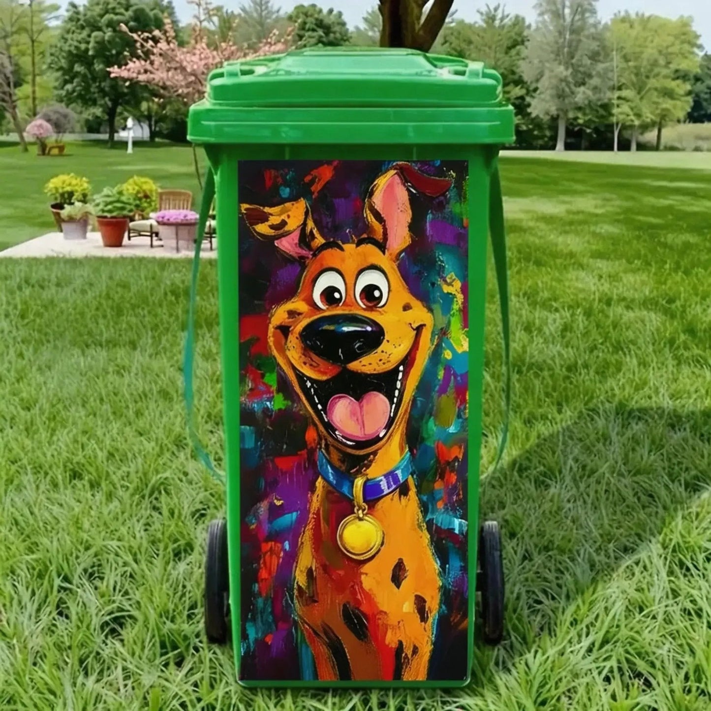 🦒🐯Kreativer Aufkleber für den Mülleimer mit farbenfrohem Comic-Motiv✨