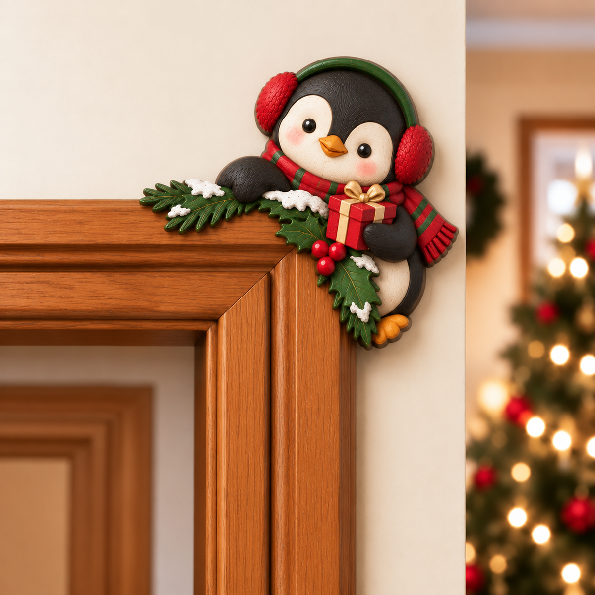 Weihnachtsdekoration für die Ecke des Türrahmens