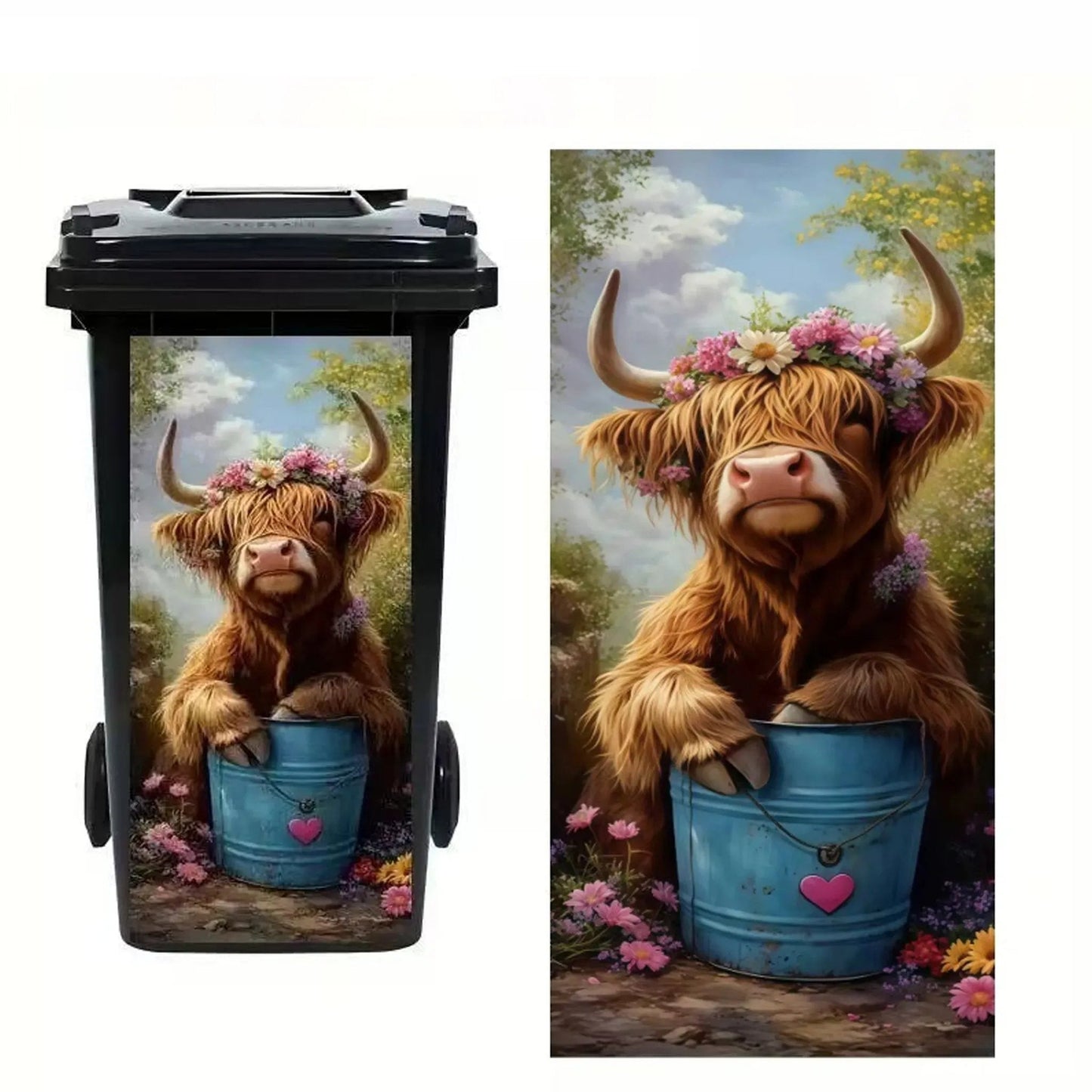 🦒🐯Kreativer Aufkleber für den Mülleimer mit farbenfrohem Comic-Motiv✨