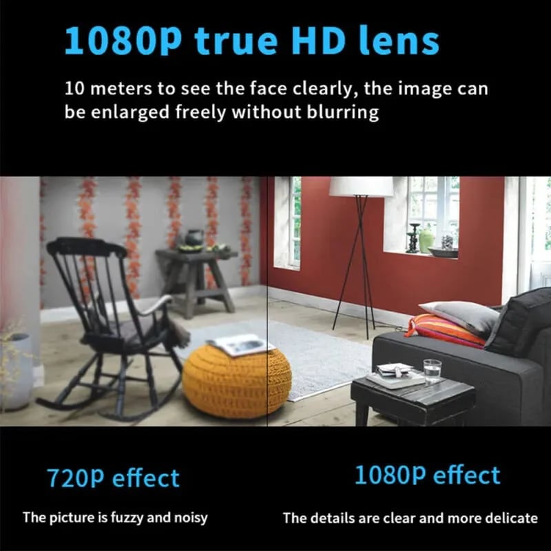 📸  1080p-Mini-Funkkamera in Münzgröße, überall installierbar, Fernüberwachung in Echtzeit per Smartphone.