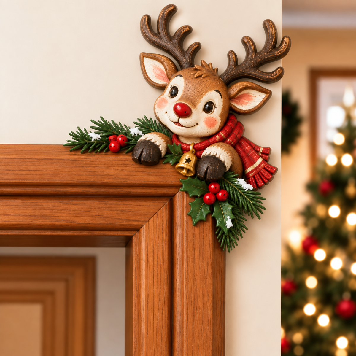 Weihnachtsdekoration für die Ecke des Türrahmens