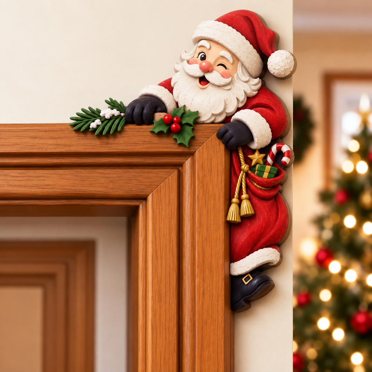 Weihnachtsdekoration für die Ecke des Türrahmens