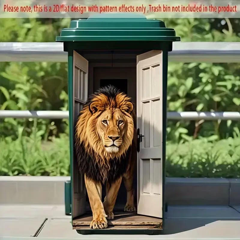 🦒🐯Kreativer Aufkleber für den Mülleimer mit farbenfrohem Comic-Motiv✨