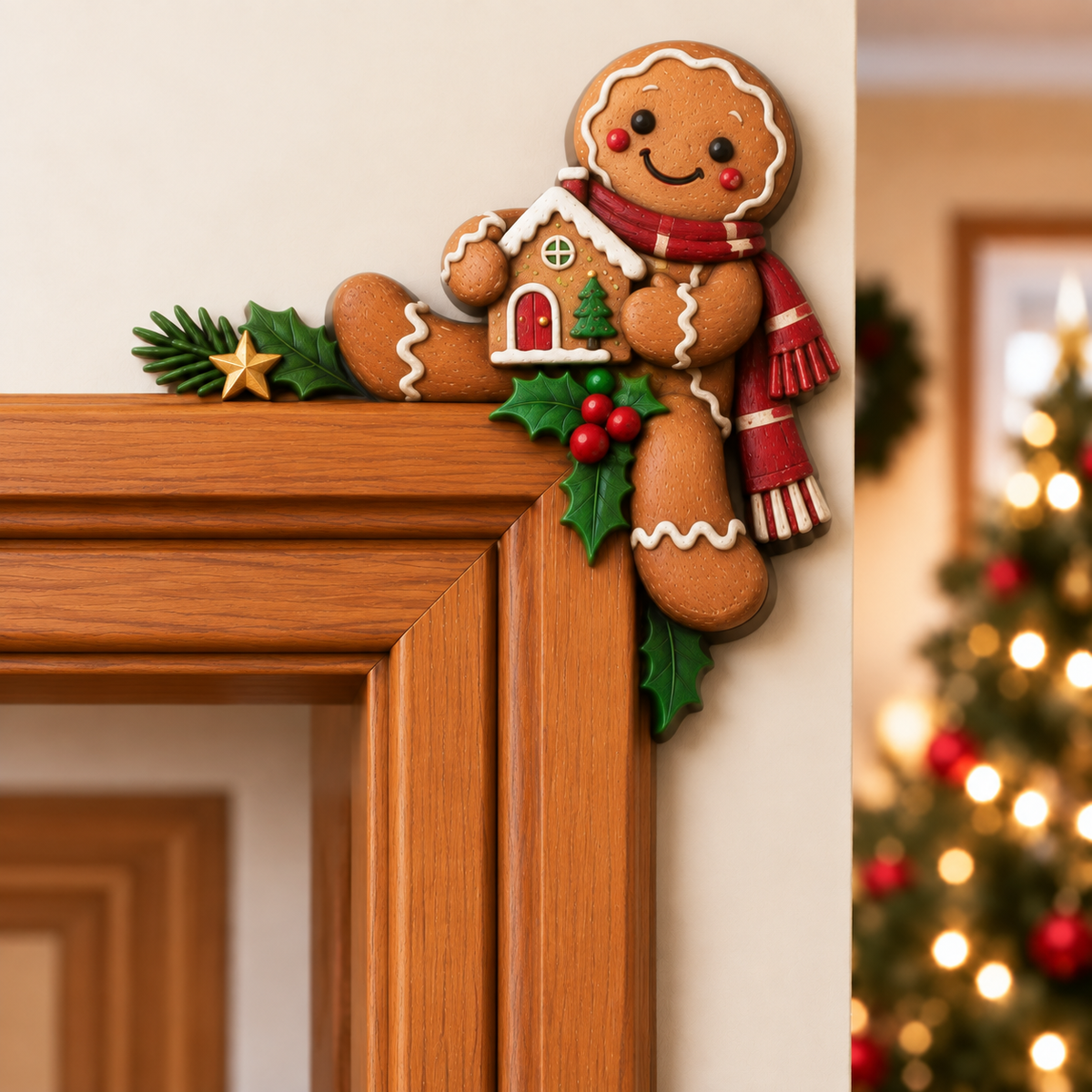 Weihnachtsdekoration für die Ecke des Türrahmens