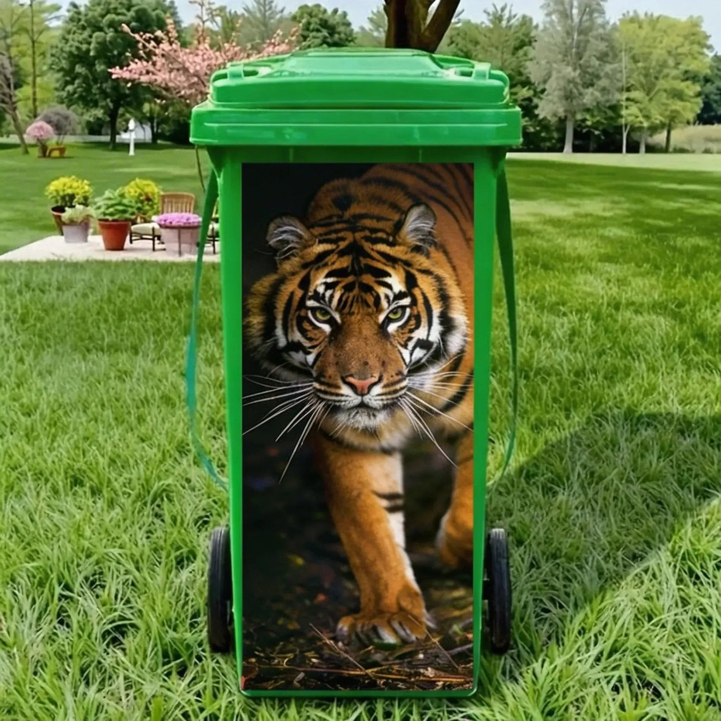 🦒🐯Kreativer Aufkleber für den Mülleimer mit farbenfrohem Comic-Motiv✨