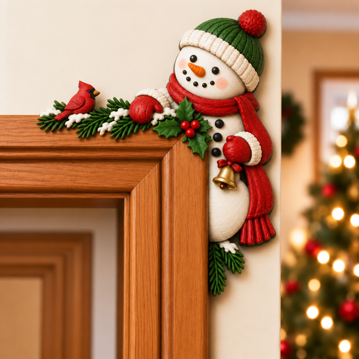 Weihnachtsdekoration für die Ecke des Türrahmens