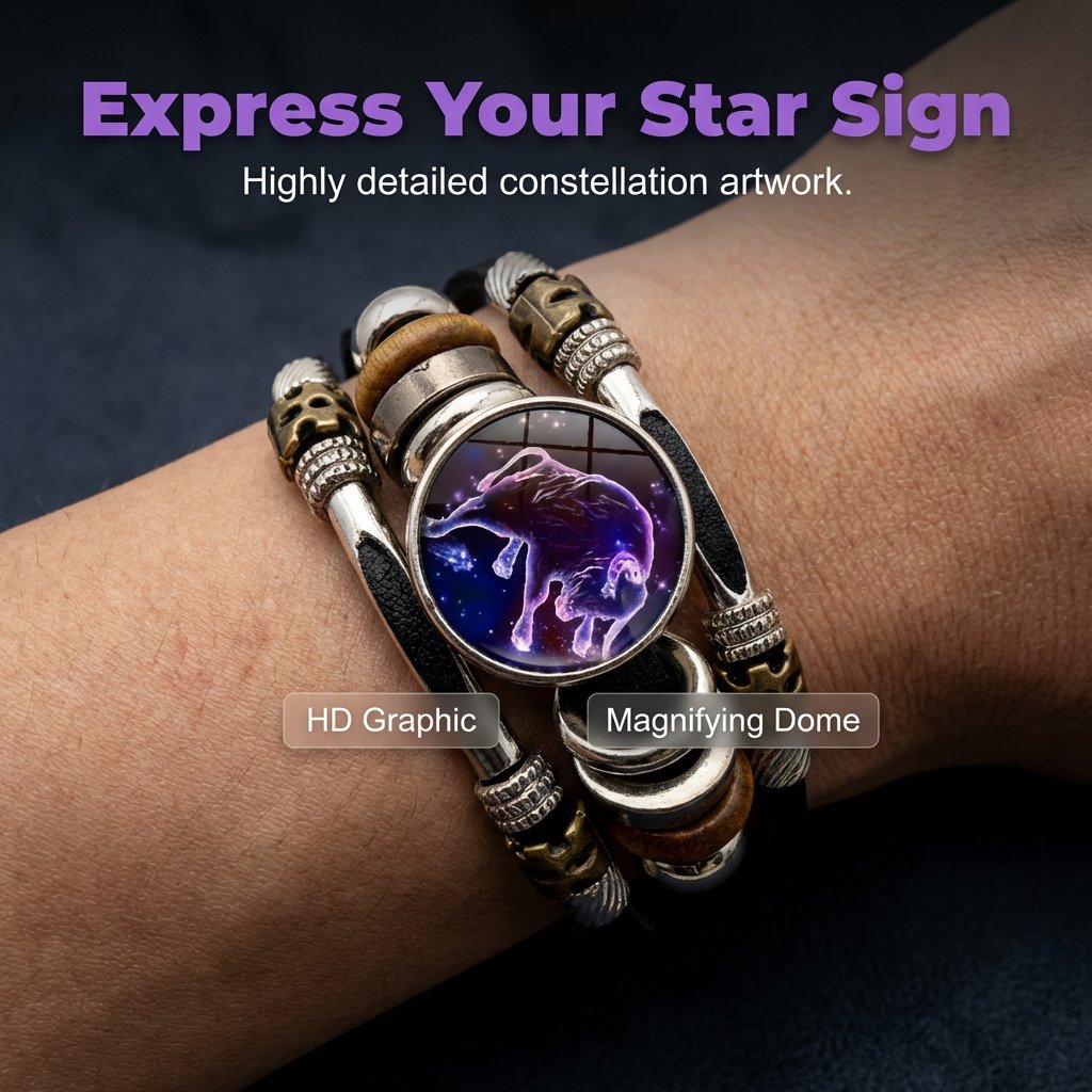 🌌 Trage dein Schicksal: Das Armband mit den 12 Sternzeichen 🌌