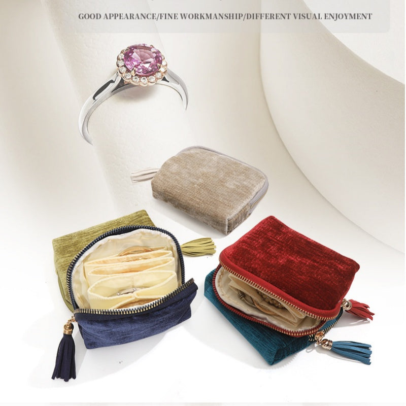 📢📢 50 % RABATT!! ⏰ Kleine Reisetasche für Schmuck mit Reißverschluss – kompakt, leicht zu transportieren und perfekt für Ringe, Ohrringe und Halsketten