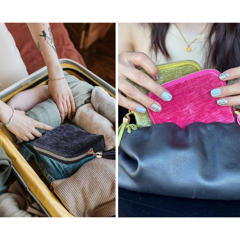 📢📢 50 % RABATT!! ⏰ Kleine Reisetasche für Schmuck mit Reißverschluss – kompakt, leicht zu transportieren und perfekt für Ringe, Ohrringe und Halsketten